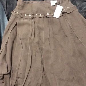 Brown silk skirt with accents around waist
